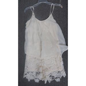 Cream lace romper